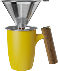 Stainless Steel Dripper Coffee Mug Set CZ-03A Yellow
