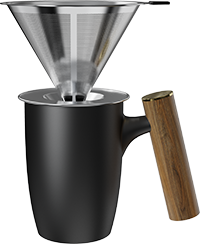 Stainless Steel-V60 Dripper Coffee Mug Set CZ-03A Black