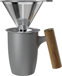 Stainless Steel-V60 Dripper Coffee Mug Set CZ-03A Gray
