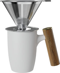 Stainless Steel-V60 Dripper Coffee Mug Set CZ-03A White