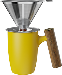 Stainless Steel-V60 Dripper Coffee Mug Set CZ-03A Yellow