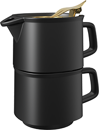 Tea Pot Tea Cup Set TPA400-02A Black