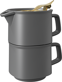 Tea pot tea cup set TPA400-02A Gray