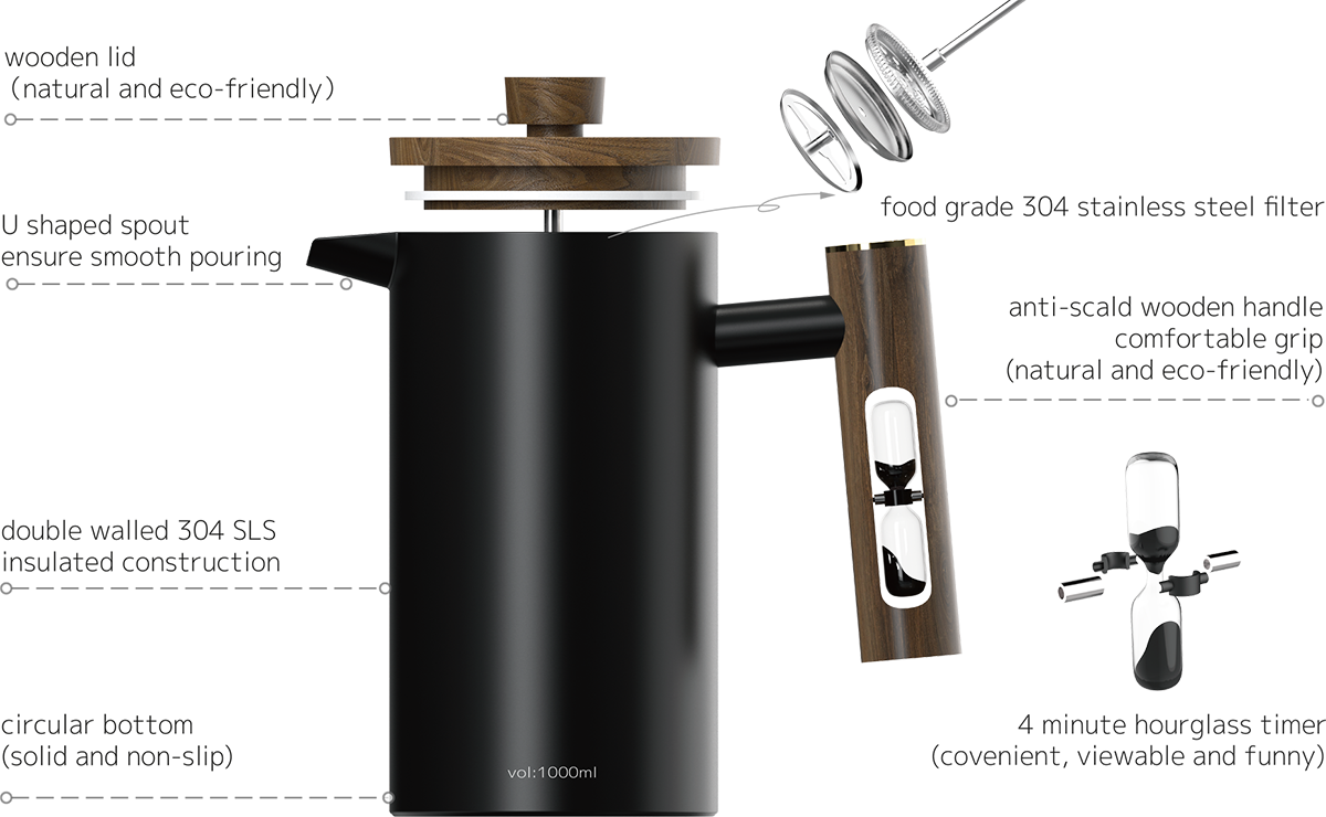 Thinker Stainless Steel French Press CPA100005A DHPO