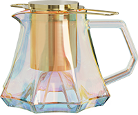 Octagonal Glass Teapot TPA550-01B Electroplate