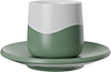 Two-Tone Double Walled 150ml Cup and Saucer CM150-01L Green