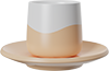 Two-Tone Double Walled 150ml Cup and Saucer CM150-01L Orange