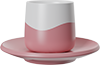 Two-Tone Double Walled 150ml Cup and Saucer CM150-01L Pink