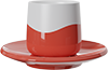 Two-Tone Double Walled 150ml Cup and Saucer CM150-01L Red