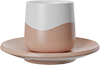 Two-Tone Double Walled 150ml Cup and Saucer CM150-01L Rose Beige