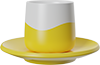 Two-Tone Double Walled 150ml Cup and Saucer CM150-01L Yellow