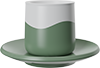 Two-Tone Double Walled 230ml Cup and Saucer CM230-01L Green
