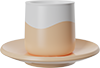 Two-Tone Double Walled 230ml Cup and Saucer CM230-01L Orange