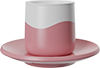 Two-Tone Double Walled 230ml Cup and Saucer CM230-01L Pink