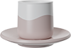 Two-Tone Double Walled 230ml Cup and Saucer CM230-01L Pinkish Grey