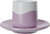 Two-Tone Double Walled 230ml Cup and Saucer CM230-01L Purple