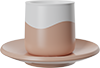 Two-Tone Double Walled 230ml Cup and Saucer CM230-01L Rose Beige