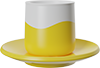 Two-Tone Double Walled 230ml Cup and Saucer CM230-01L Yellow