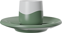 Two-Tone Double Walled 80ml Cup and Saucer CM80-01L Green