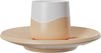 Two-Tone Double Walled 80ml Cup and Saucer CM80-01L Orange