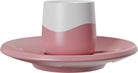 Two-Tone Double Walled 80ml Cup and Saucer CM80-01L Pink