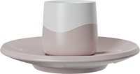 Two-Tone Double Walled 80ml Cup and Saucer CM80-01L Pinkish Grey
