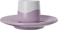 Two-Tone Double Walled 80ml Cup and Saucer CM80-01L Purple