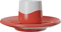 Two-Tone Double Walled 80ml Cup and Saucer CM80-01L Red