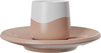 Two-Tone Double Walled 80ml Cup and Saucer CM80-01L Rose Beige
