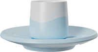 Two-Tone Double Walled 80ml Cup and Saucer CM80-01L Sky Blue