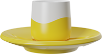 Two-Tone Double Walled 80ml Cup and Saucer CM80-01L Yellow