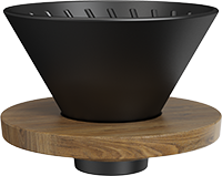 V60 Dripper With Wooden Stand CD600-01A Black