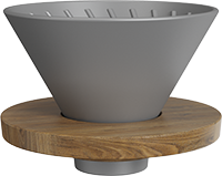 V60 Dripper With Wooden Stand CD600-01A Gray