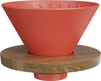 V60 Dripper With Wooden Stand CD600-01A Red