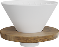 V60 Dripper With Wooden Stand CD600-01A White