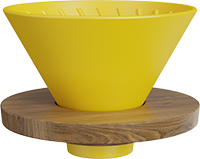 V60 Dripper With Wooden Stand CD600-01A Yellow