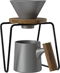 Vigor Dripper Coffee Mug Set CZ-04E Gray