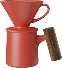Vigor-V60 Dripper Coffee Mug Set CZ-01A Red