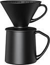 Vigor-V60 Dripper Coffee Mug Set CZ-01B Black