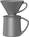Vigor-V60 Dripper Coffee Mug Set CZ-01B Gray