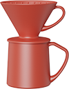 Vigor-V60 Dripper Coffee Mug Set CZ-01B Red