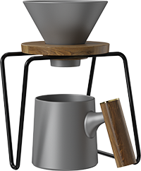 Vigor-V60 Dripper Coffee Mug Set CZ-04E Gray
