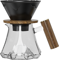 Volcano Glass Server Set with Wooden Handle CPC450-02A Black