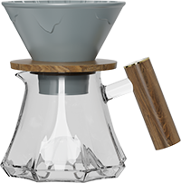 Volcano Glass Server Set with Wooden Handle CPC450-02A Grey