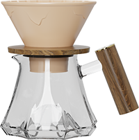 Volcano Glass Server Set with Wooden Handle CPC450-02A Khaki