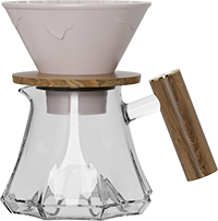 Volcano Glass Server Set with Wooden Handle CPC450-02A Lilac Grey