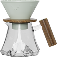 Volcano Glass Server Set with Wooden Handle CPC450-02A Mugwort Green