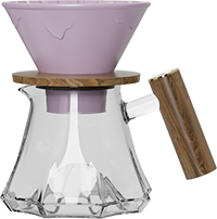 Volcano Glass Server Set with Wooden Handle CPC450-02A Purple