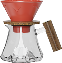 Volcano Glass Server Set with Wooden Handle CPC450-02A Red