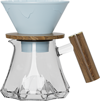 Volcano Glass Server Set with Wooden Handle CPC450-02A Sky Blue